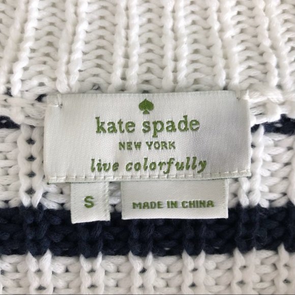 Kate Spade Aura Striped Side Zip Sweater Small - Picture 2 of 8